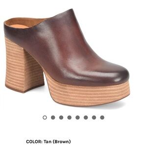 Kork-ease Tan Leather Platform clog-  Veronica